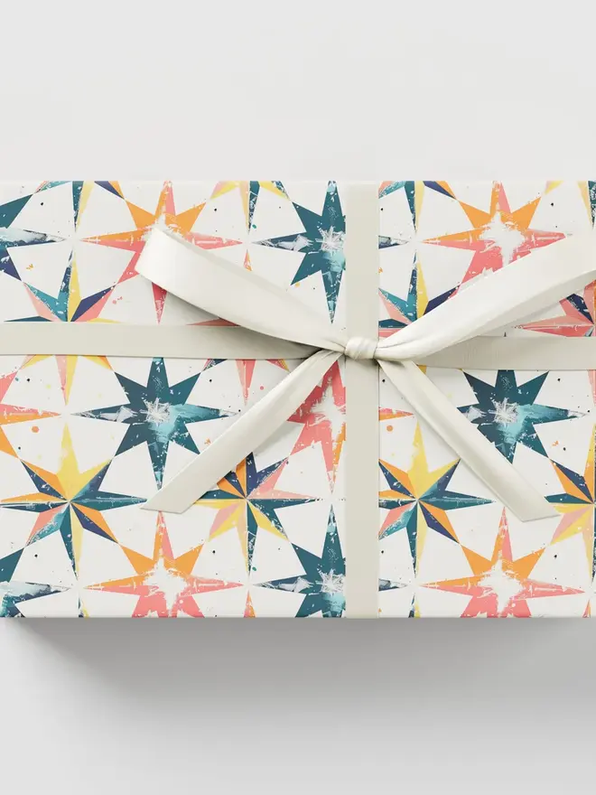 Star Block Print Wrapping Paper 