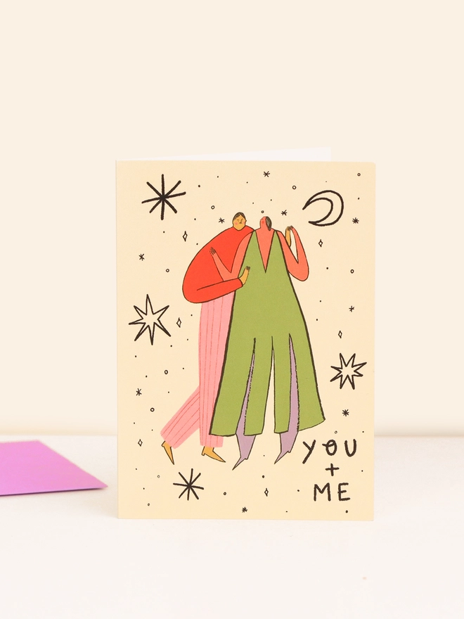 'You + Me' Woman And Man Love Card