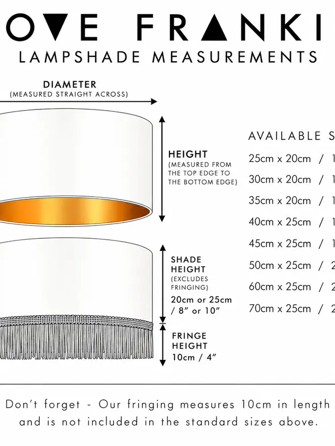 Helter Skelter Drum and Fringed Drum Shade Proportions