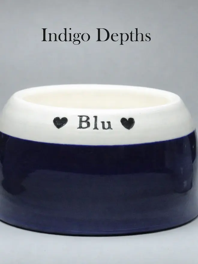 Cocker spaniel Ear Free Bowl in Indigo