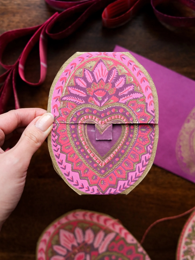 Heart of feathers greeting card