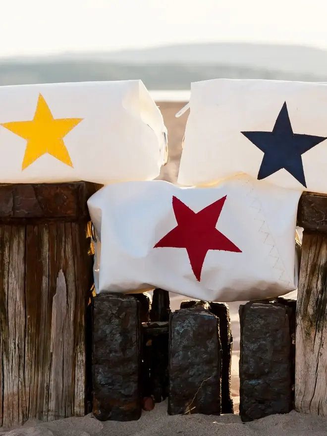 star canvas wash bag