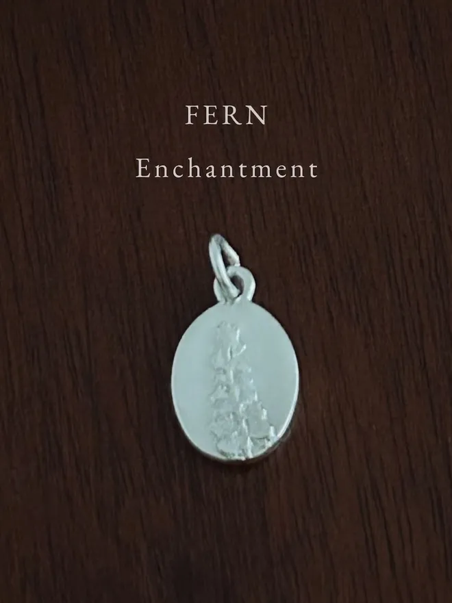 Fern Medal Charm ~ Sterling Silver