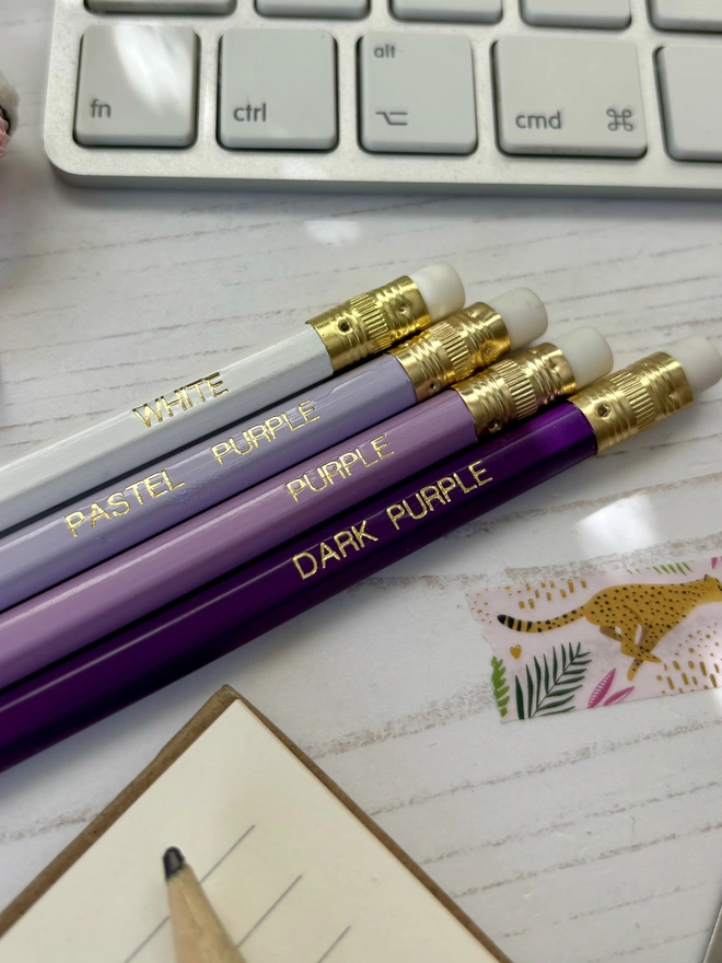Personalised Purple Mix HB Pencil Set