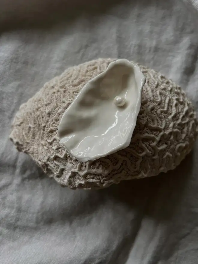 ceramic oyster trinket dish