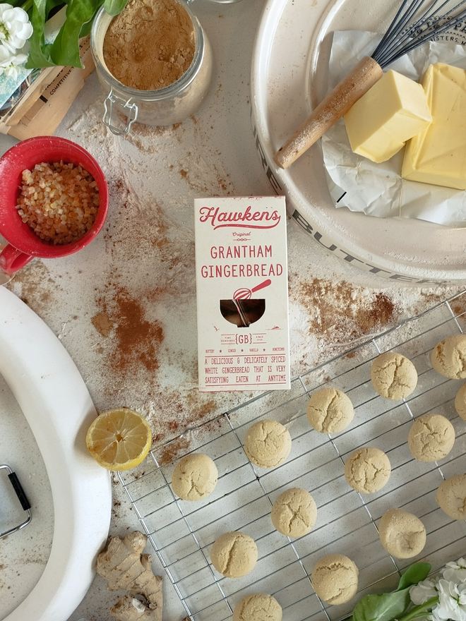 original Grantham gingerbread and packaging