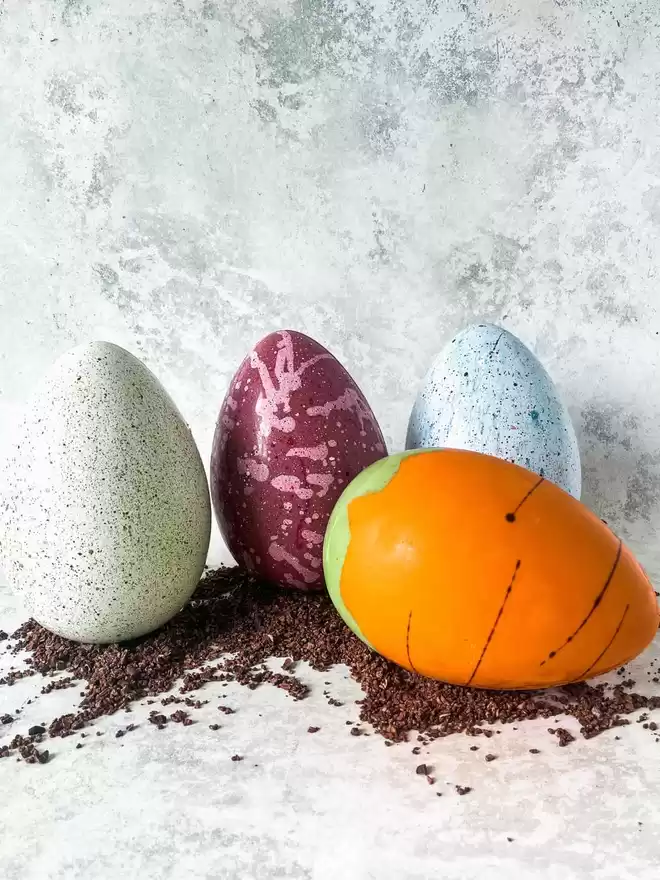 colourful easter eggs on a white background