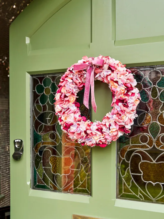 Purple crepe wreath