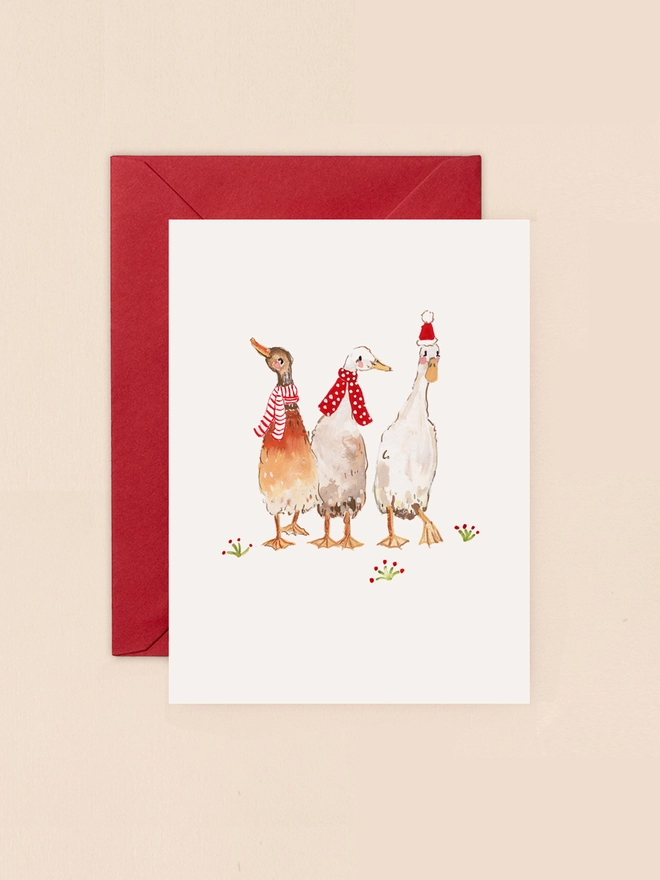 Christmas Ducks Mini Christmas Card