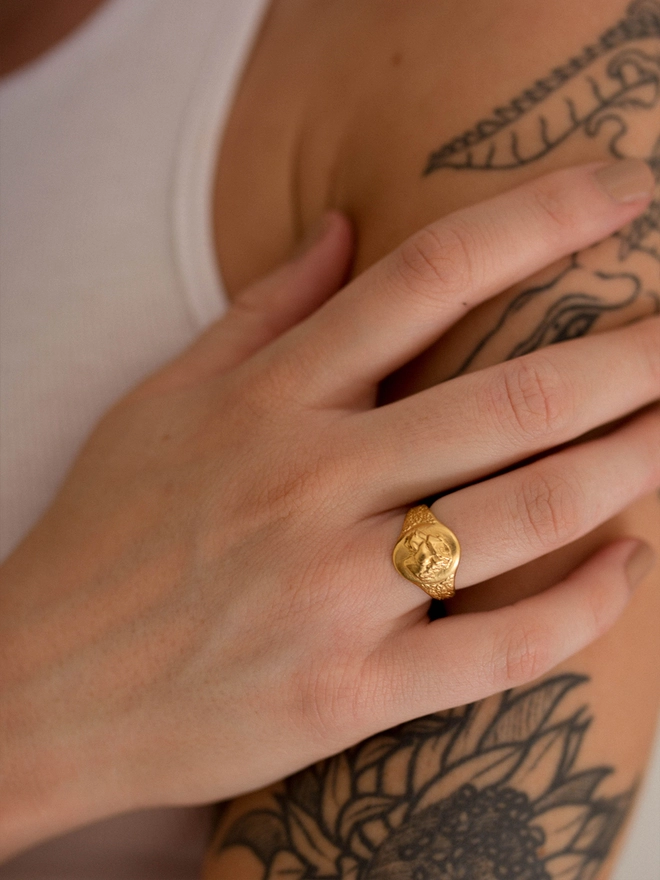 Lioness signet ring