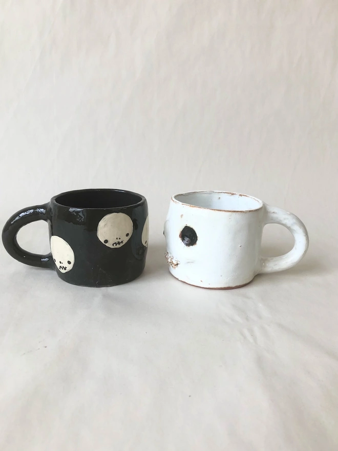 stoneware Cup in the Shape of a Skull