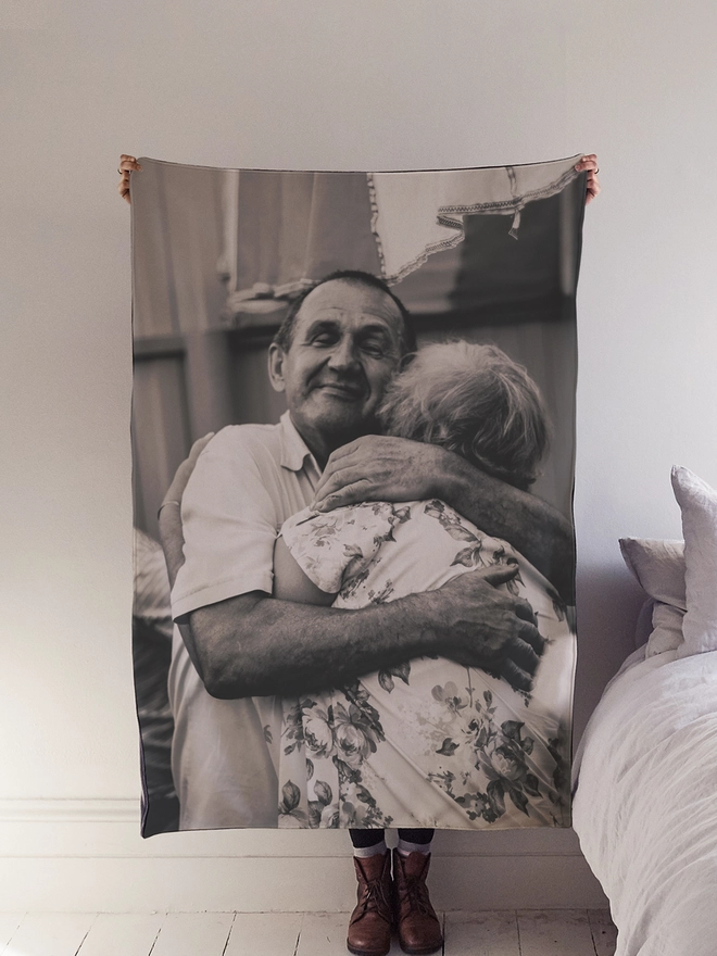 Drifting bear personalised photo blanket