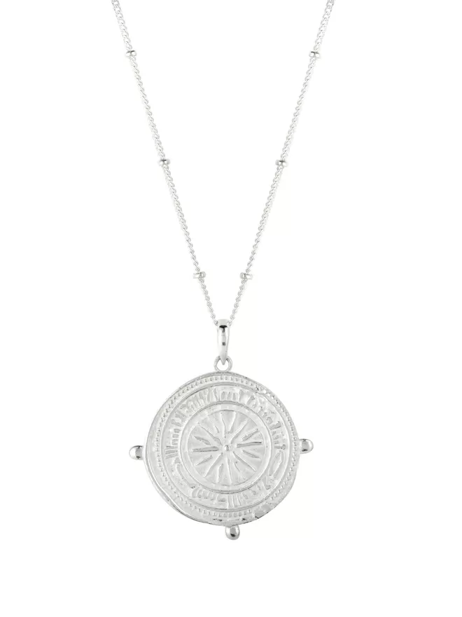 Divine Compass Pendant in silver by Loft & Daughter