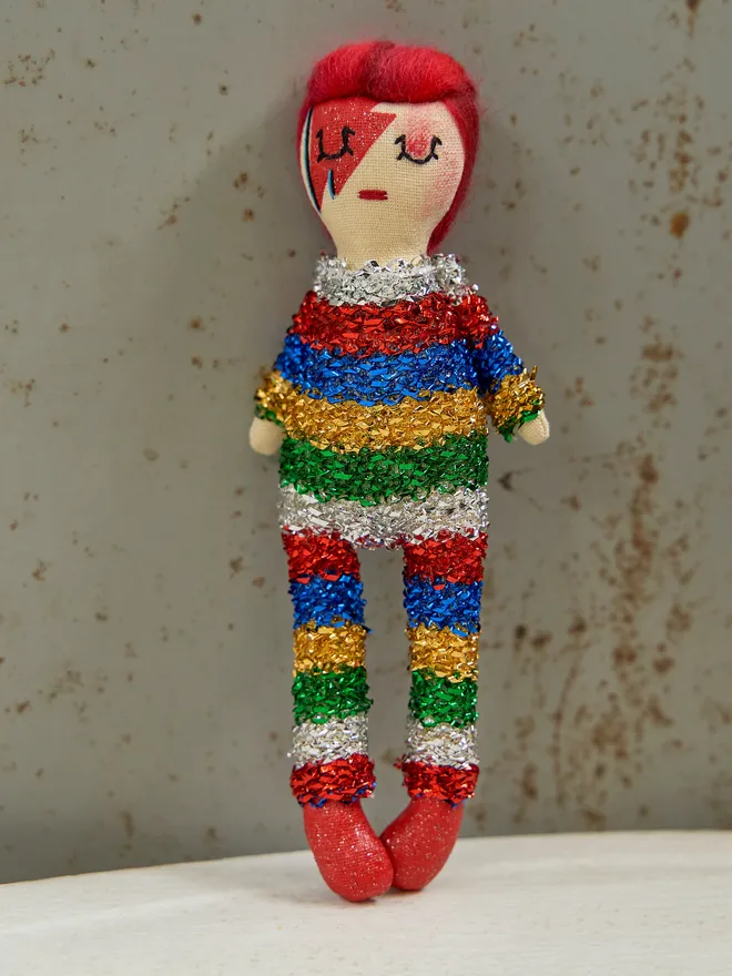 David Bowie inspired decorative doll