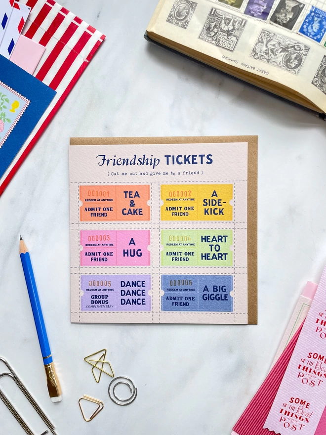 friendship ticket greeting card for your best friend