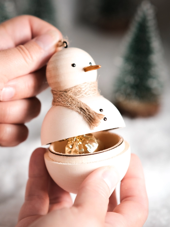 secret snowman christmas tree decoration