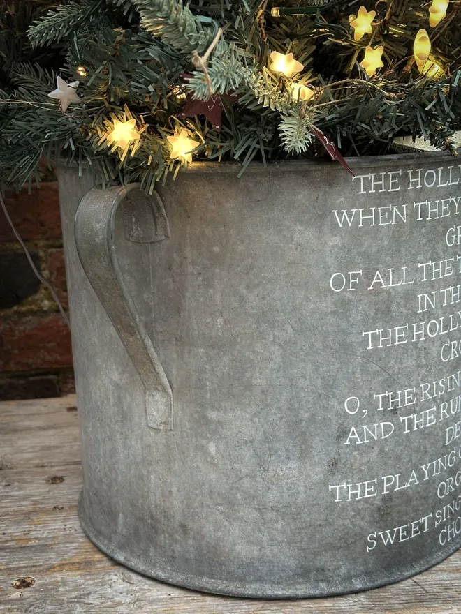 'The Holly & The Ivy' Hand Painted Christmas Tree Tub