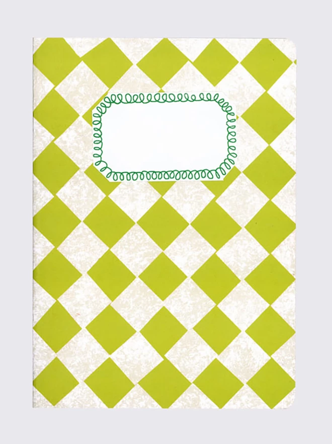 A5 Lime Green Chequered Sketch/Notebook