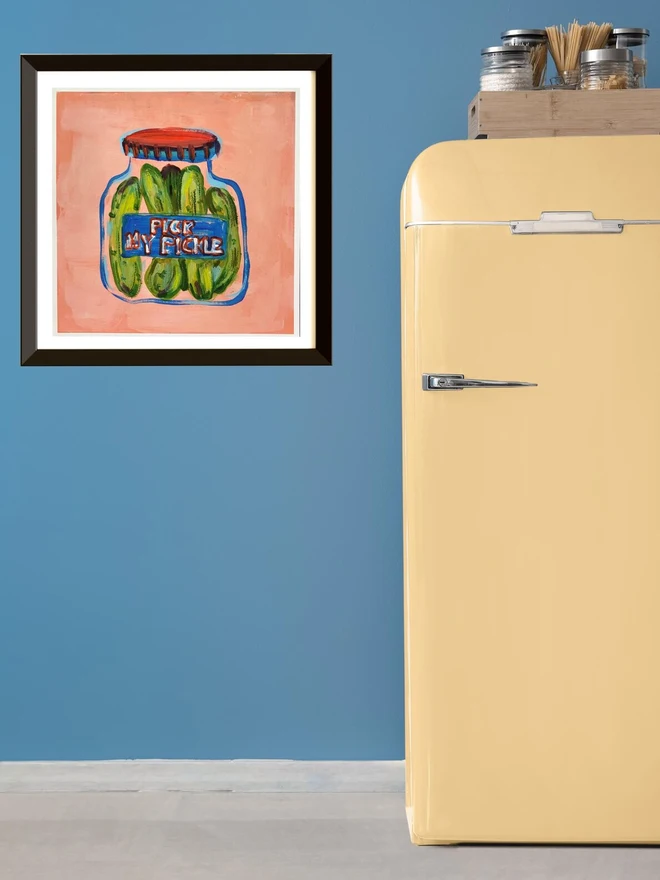 pickle jar art wall print