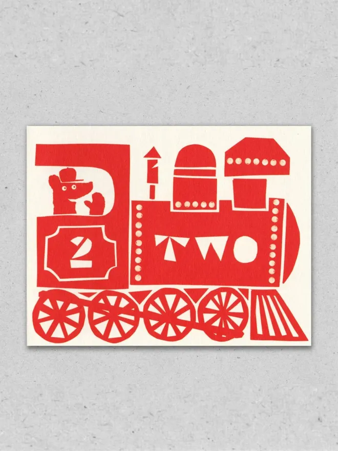 Train 2nd Birthday Card