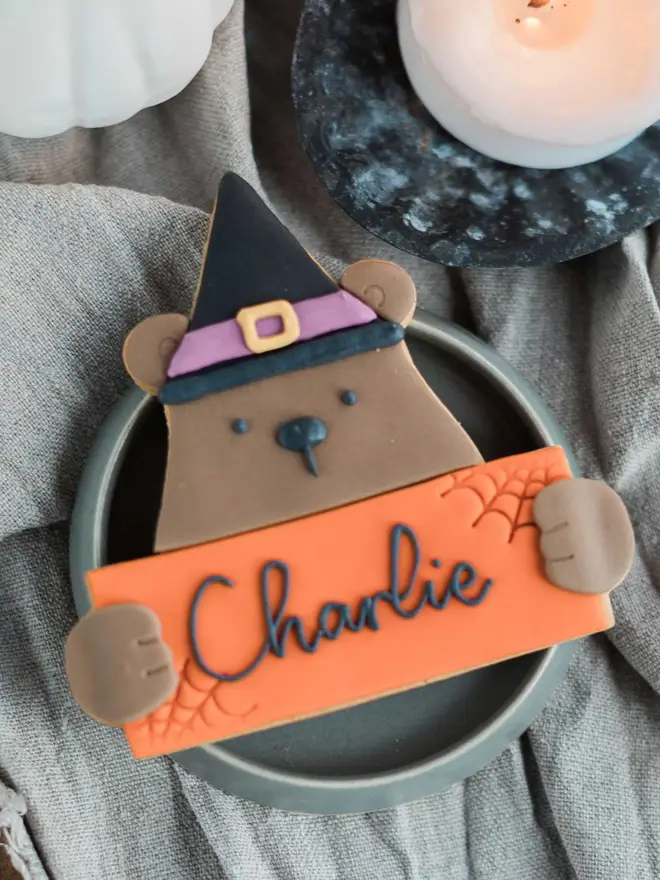 Personalised Halloween Biscuit Bear