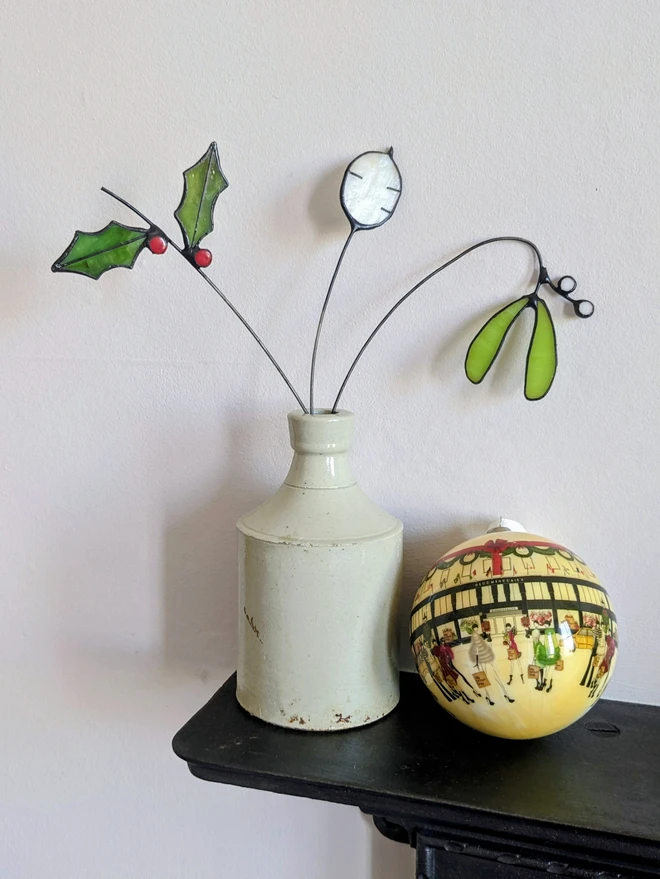 Stained glass Christmas bouquet