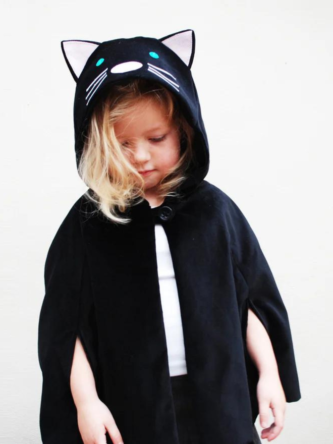 black velvet kids' cat cape