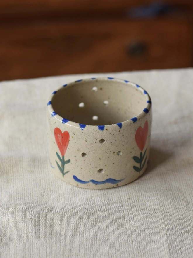 ceramic pottery tealight holder