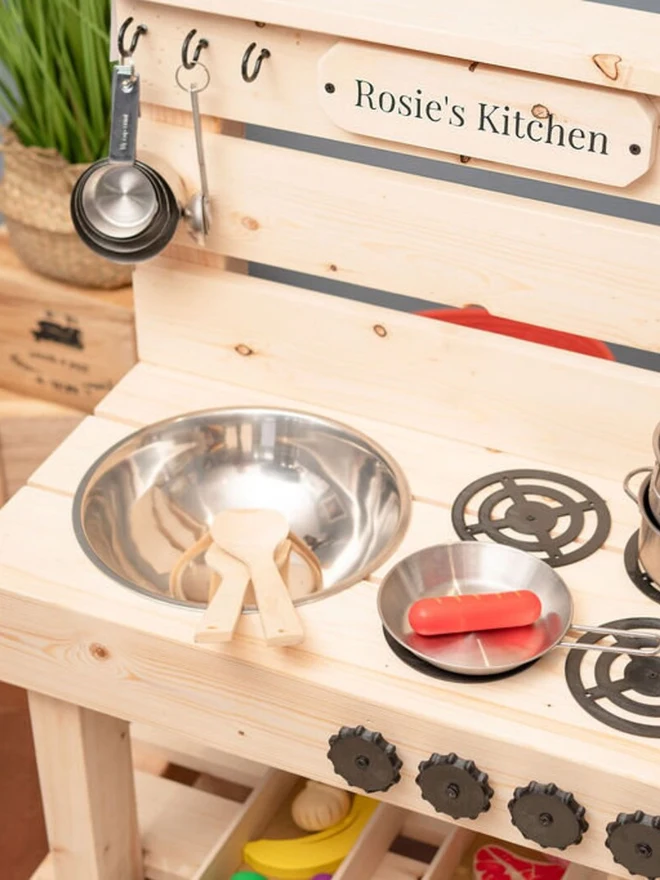 Personalised Wooden Play Cooker Kitchen