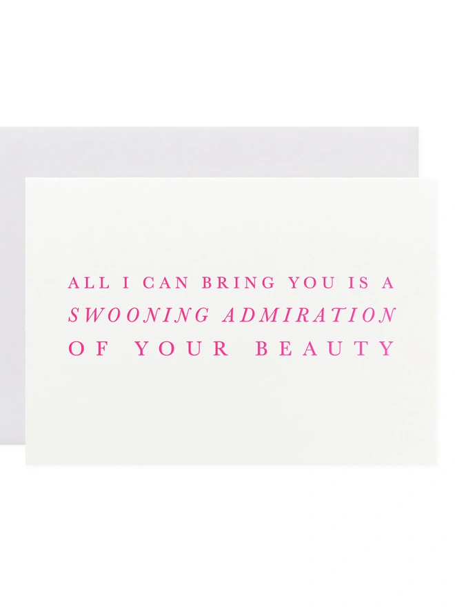 swooning admiration pink mini card