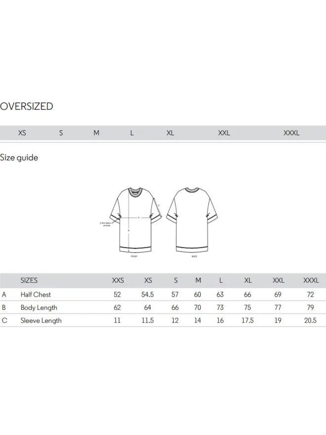 'Maman' Oversized T-Shirt Size Guide