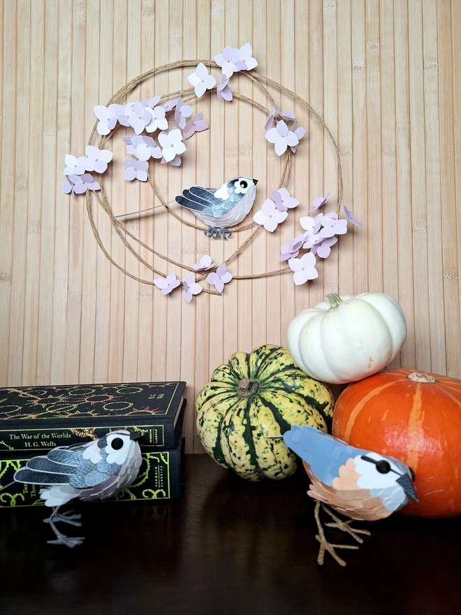 long tailed tit wall art