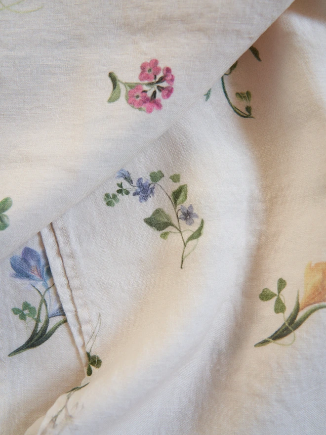 Table laid with spring table linen