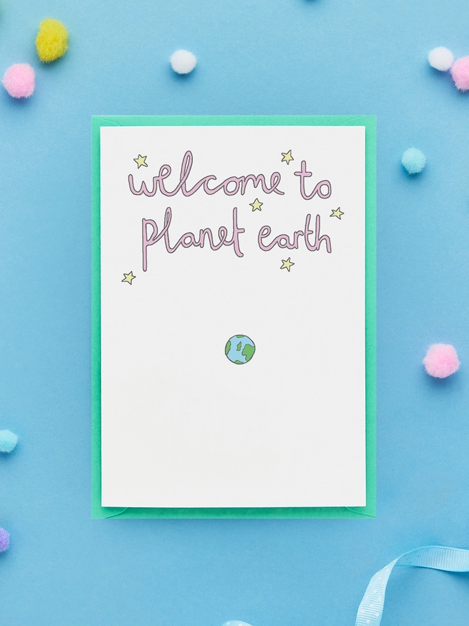 Welcome to Planet Earth New Baby Card 