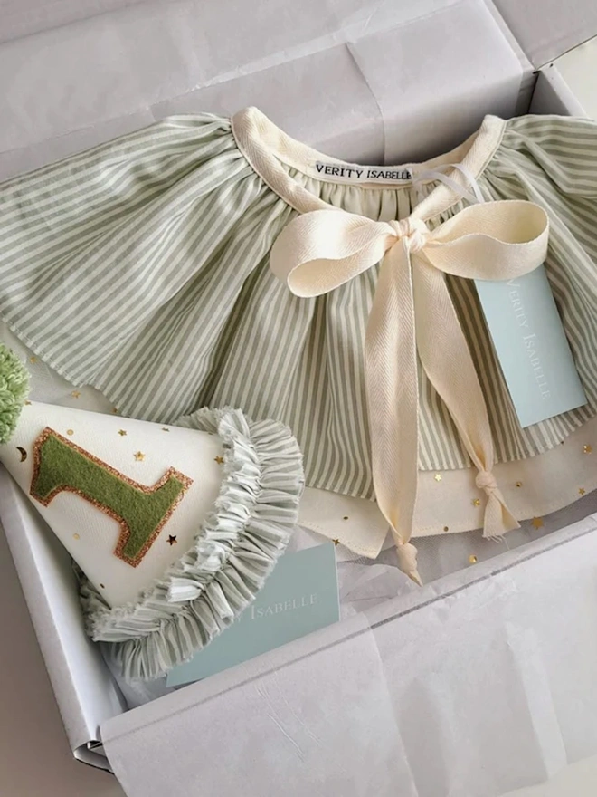 Green Stripe Birthday Hat 