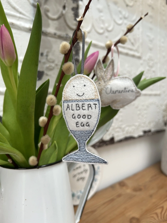 personalised good egg easter decoration