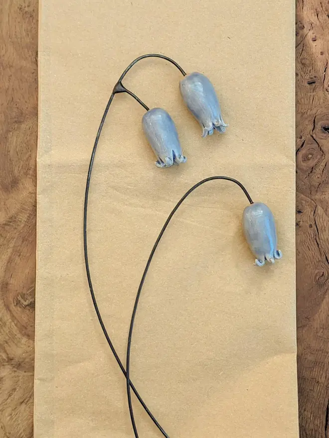 Ceramic Bluebells (Set of 3 Flowers)
