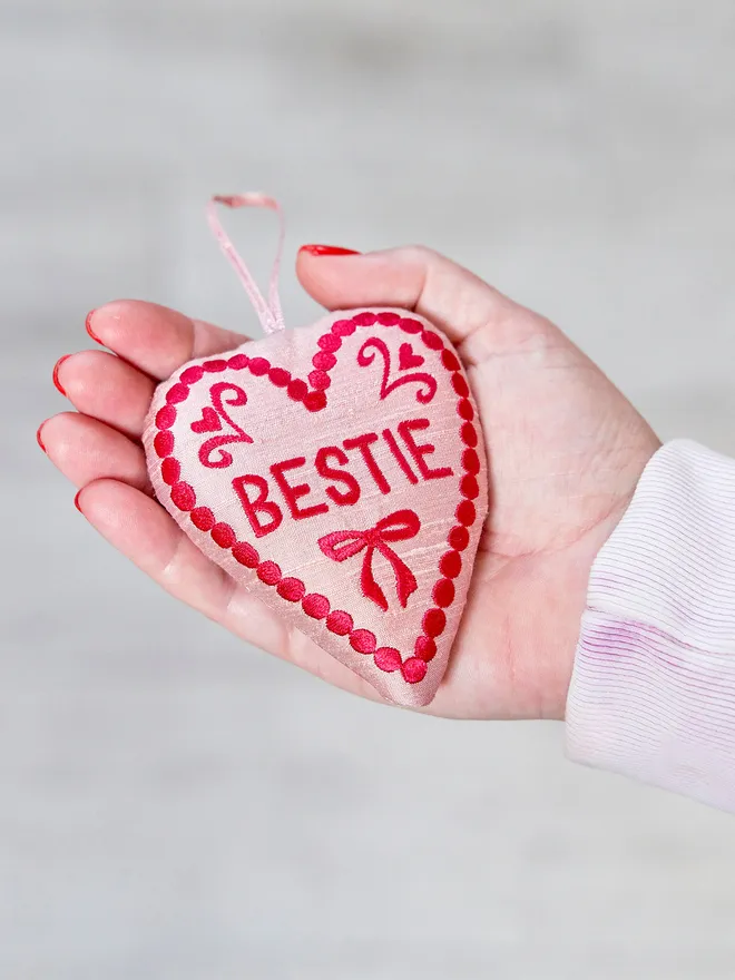 Personalised heart hanging decoration