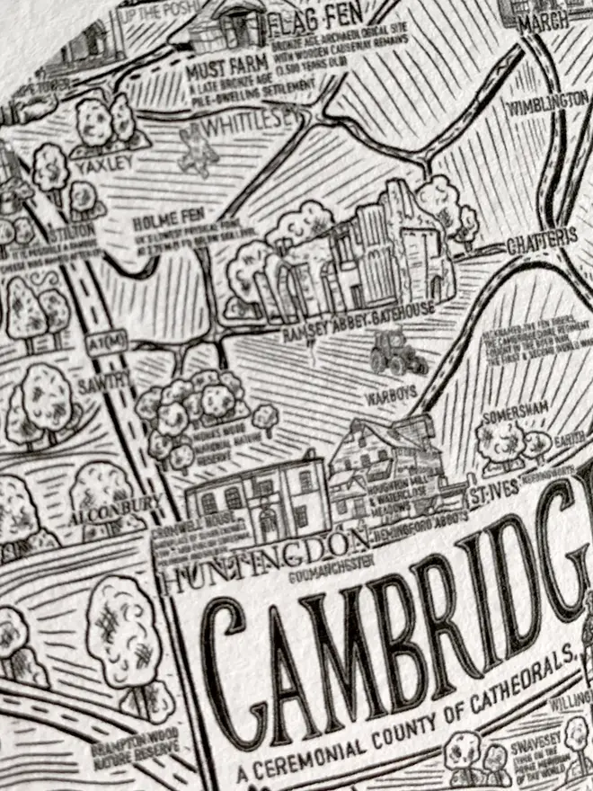 Cambridgeshire greetings card