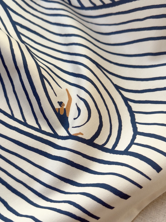Swimming Stripe Tea Towel Close Up