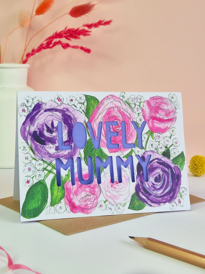 Lovely Mummy Paper cut card