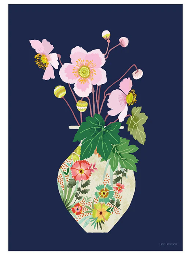 japanese anemone flower print