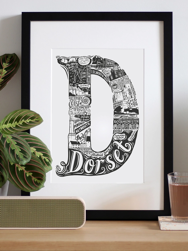 Dorset Framed print letter D