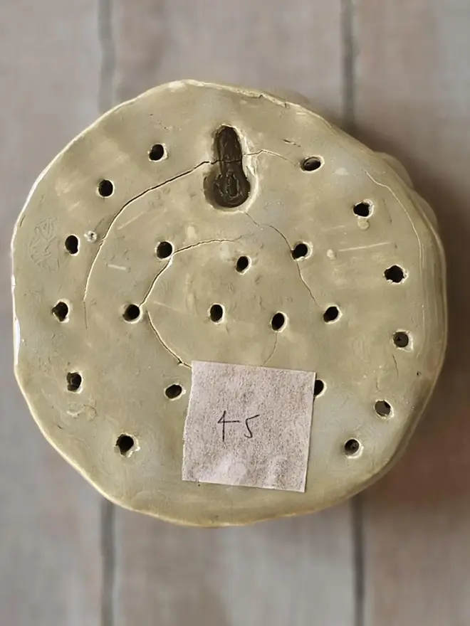 khaki green neutral ceramic flower for wall decor hanging decorations gift for gardener flower lover ceramics pottery botanical 