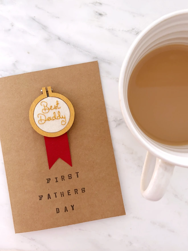 Father's Day Personalised Keepsake Card with medal