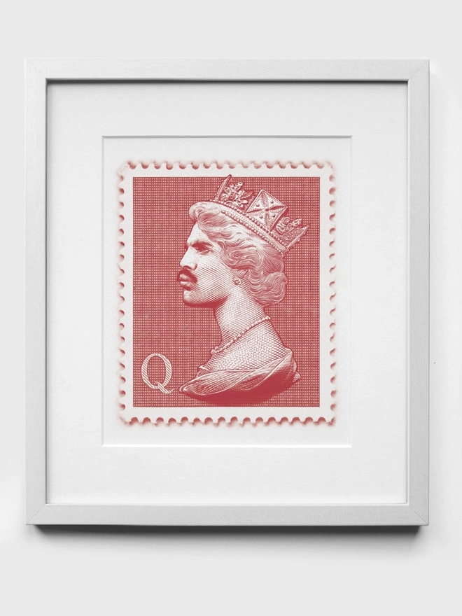 Freddie Stamp Red - White Frame