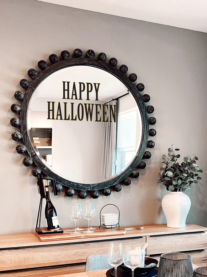 happy halloween mirror sicker decoration