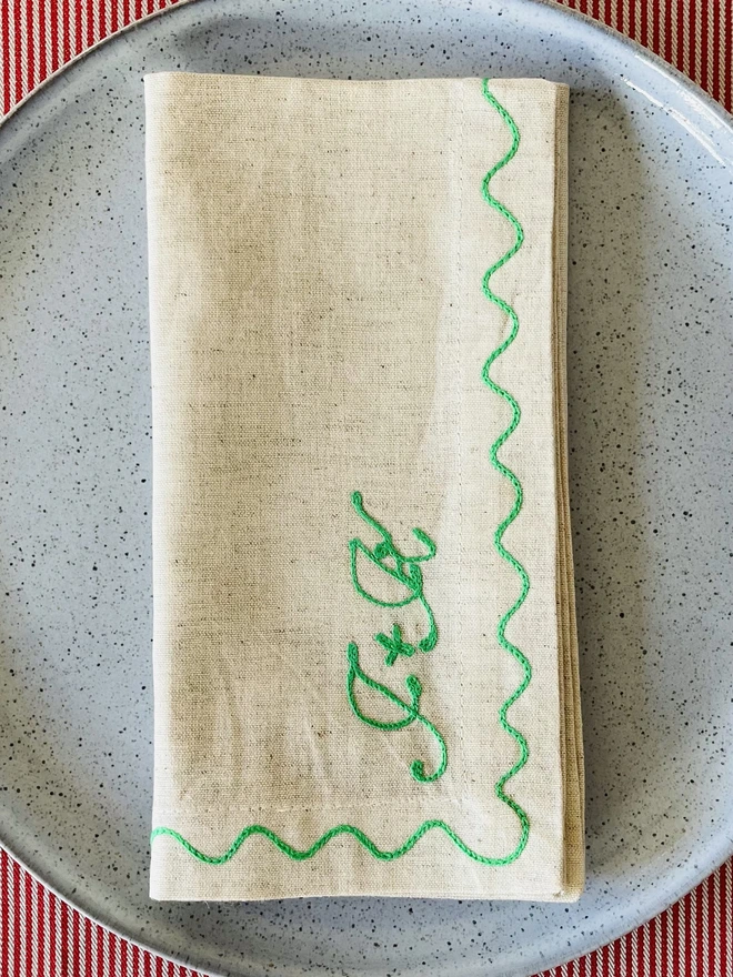 Embroidered Initials Napkin