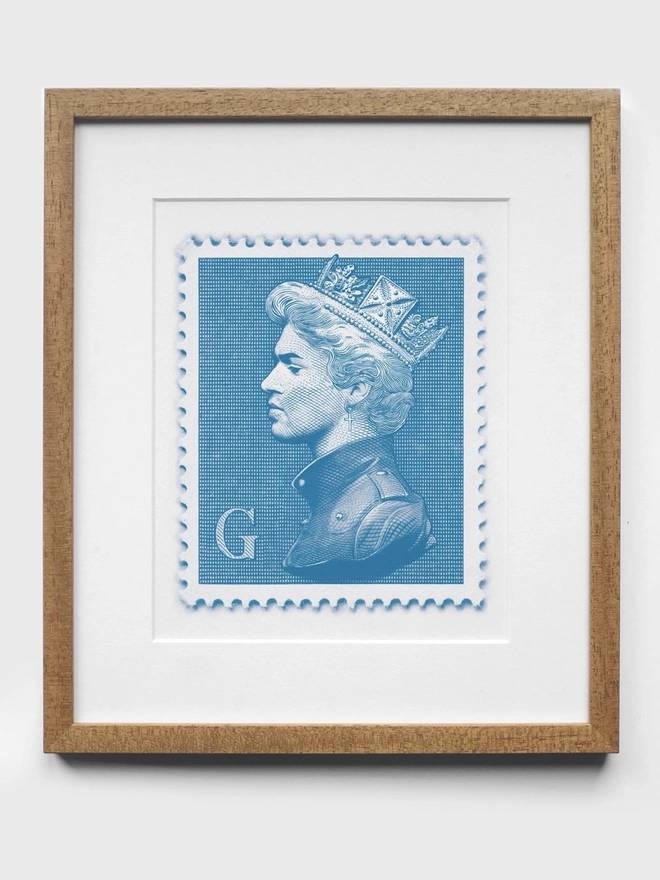 George Michael Blue Stamp - Natural Frame