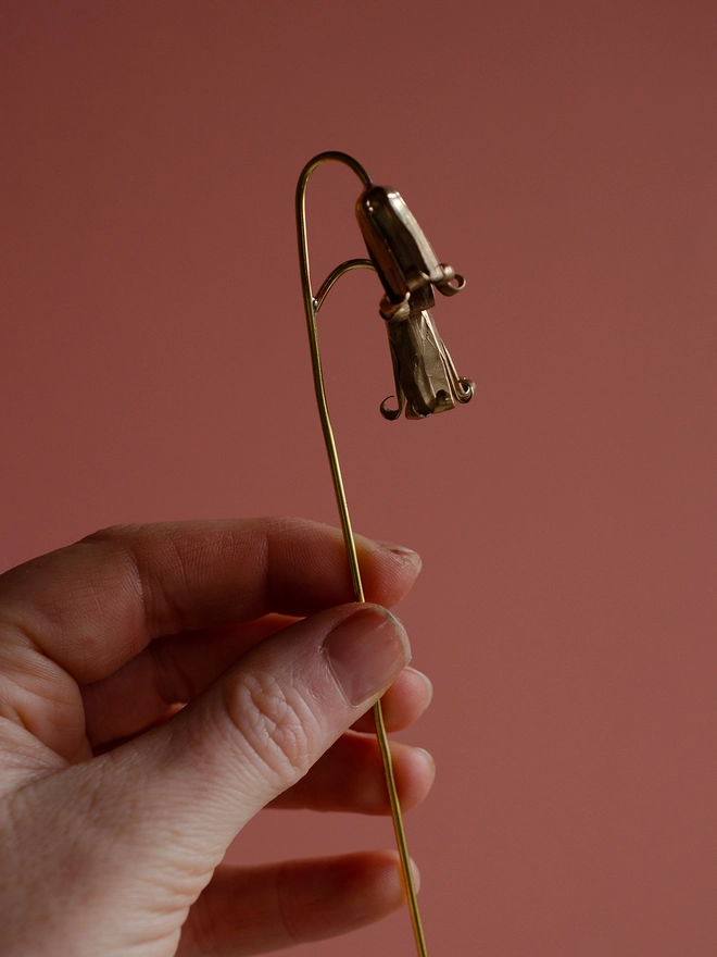 Handmade Brass Blue Bell Stem By Ellen Lou